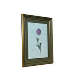 e38 EL İŞÇİLİĞİ YONCA YAPRAĞI EBRU TABLO 50x43  cm - 6231