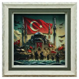 e38 EL İŞÇİLİĞİ  KAĞIT RÖLYEF TABLO 66x66 CM - 6332