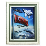 e38 EL İŞÇİLİĞİ TÜRK BAYRAĞI  KAĞIT RÖLYEF TABLO 66x86 CM - 6342