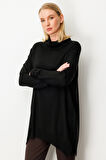 On Kadın Balıkçı Yaka Tunik 65317 Siyah