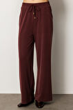On Kadın Beli Lastikli Bol Paça Pantolon 66307 Bordo