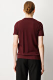 On Kadın Sıfır Yaka Cepli T-Shirt 61340 Bordo