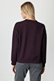 On Kadın Omuzları İncili Sweat 66338 Bordo