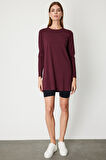 On Kadın Uzun Kollu Basic Tunik 61421 Bordo