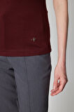 On Kadın Dik Yaka Kolsuz Basic Bluz 61432 Bordo
