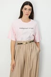 On Kadın Taşlı Ayıcık Baskılı T-Shirt 70341 Pembe