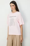 On Kadın Taşlı Ayıcık Baskılı T-Shirt 70341 Pembe