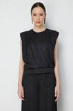On Kadın Drape Detaylı Kolsuz Bluz 74378 Siyah