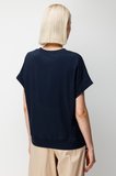 On Kadın Yanları Lastikli İşlemeli T-Shirt 70430 Lacivert
