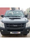 Isuzu D-max Ön Kaput Koruyucu Rüzgarlığı 4mm Akrilik (ABS) Piano Black 2006-2012