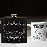 Kişiye Özel Cep Matarası ve Yar Ben Belanın Ta Kendisiyim Kupa Bardak Hediye Seti