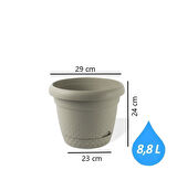 Omnipazar KRS-344 Dekoratif İnci Bitki Çiçek Saksı Takımı 8.8 Litre No 4
