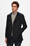 Ds Damat Regular Fit Siyah Apoletli Beli Kemerli Pardösü/Trenckot 1HF08ORT00013
