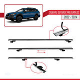 Subaru Outback Wilderness 2022-2024 Arası ile Uyumlu BASIC Model Ara Atkı Tavan Barı Gri 2 Adet