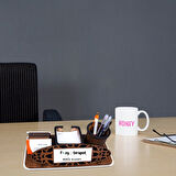 Fizyoterapistlere Hediye – Kişiye Özel Ahşap Masa Üstü İsimlik ve Kalemlik Seti