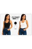 body geniş bisiklet yaka örme kumaş viskon body 2 li paket