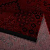 Afgan Türkmen Otantik Desenli Bordo Oturma Odası Salon Mutfak Halısı 5366A_ZS72
