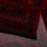 Afgan Türkmen Otantik Desenli Bordo Oturma Odası Salon Mutfak Halısı 2892A_ZS74