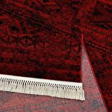 Afgan Türkmen Otantik Desenli Bordo Oturma Odası Salon Mutfak Halısı 4722A_ZS72