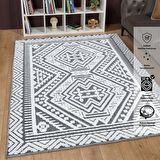 Chenille Gri Yumuşak Yıkanabilir Çocuk Odası Oturma Odası Salon Mutfak Halısı N3