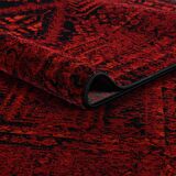 Afgan Türkmen Otantik Desenli Bordo Oturma Odası Salon Mutfak Halısı 5364A_ZS47