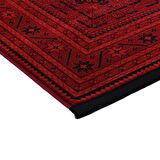 Afgan Türkmen Otantik Desenli Dokuma Bordo Oturma Odası Salon Mutfak Halısı 5969A_ZS72