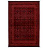 Afgan Türkmen Otantik Desenli Dokuma Bordo Oturma Odası Salon Mutfak Halısı 5969A_ZS72