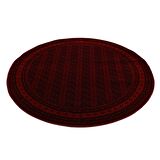 Afgan Türkmen Otantik Desenli Dokuma Bordo Yuvarlak Oturma Odası Salon Mutfak Halısı 9581B