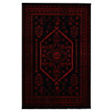 Yağcıbedir Afgan Türkmen Otantik Desenli Dokuma Bordo Oturma Odası Salon Mutfak Halısı 3671H_ZS47