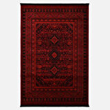 Afgan Türkmen Otantik Desenli Dokuma Kırmızı Oturma Odası Salon Mutfak Halısı Yolluk X380A 