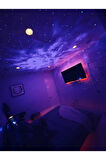 Bluetooth Hoparlörlü Lazer Işıklı Gece Lambası | Uzaktan Kumandalı Projeksiyon Disko Lambası