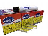 Akdeniz 2.9 x 27 mm Beton Çivisi (1 Kutu 5 Paket) 5000'Lİ Çivi+ 5 Gaz