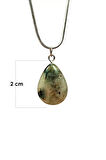 Labradorit Doğal Taşı Zincirli El Yapımı Kolye Uç: 2 cm Zincir: 20 cm Kutulu