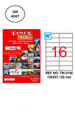 Tanex Tw-2105 Lazer Etiket 105X37 Mm 100 Lü
