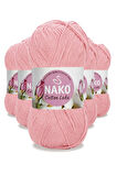 5 Adet Cotton Lüks Yelek Tunik Kazak Bluz Hırka İpi Yünü Açık Pembe 97548