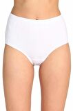 Tutku Kadın Yüksek Bel Bato Kalın Lastik Külot Beyaz