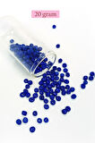 Dökme Cam Kum Boncuk Büyük Boy (6/0) 4 mm - 20 Gram - Koyu Mavi - BNC103