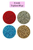 Dökme Cam Kum Boncuk (11/0) 2 mm - 4 Renk - Toplam 80 Gram -  BNC404