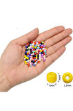 Sarı Renk 4 mm Yaklaşık 220 adet/20 gram Cam Boncuk Oya Yazma Bileklik ve Kolye