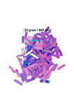 Mor 15 x 5 mm Dantel Oya Yazma Halhal Abiye Lazer Kesim Pul 600 adet / 24 gram