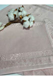 50x90cm SARRA ETAMİN DİKİŞLİ HAVLU - PUDRA