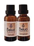Sandal Ağacı + Tarçın (Oda Kokusu Aroma Terapi Buhurdanlık/Difüzör Yağı) Set 2 Adet x 30 ml