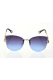Kadın Lüks Mavi Renkli Cam Güneş Gözlüğü - Moda Gözlük