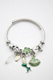 Çelik Charmlı Deniz Kızı Bileklik - Yeşil