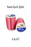 Oyalı 4 Kat Suni İpek İplik İğne Oyası Boncuk İpi Tığ Oyası No:688