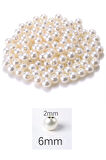 50 gram 6mm Krem Renk Plastik İnci Boncuk Çanta ve Takı Yapım Boncuğu (~375 adet)