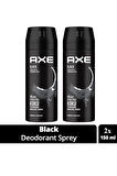 2 Adet Axe Erkek Deodorant & Bodyspray Black 48 Saat Etkileyici Koku Vücut Spreyi 150 ml