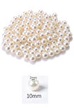 1.000 gram (1 kg.) 10mm Krem Renk Plastik İnci Boncuk Çanta ve Takı Yapım Boncuğu (~1.900 adet)