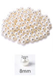 50 gram 8mm Krem Renk Plastik İnci Boncuk Çanta ve Takı Yapım Boncuğu (~160 adet)