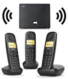 Gigaset 3 Dahili Dect Telsiz Kablosuz Telefon Santrali Siyah